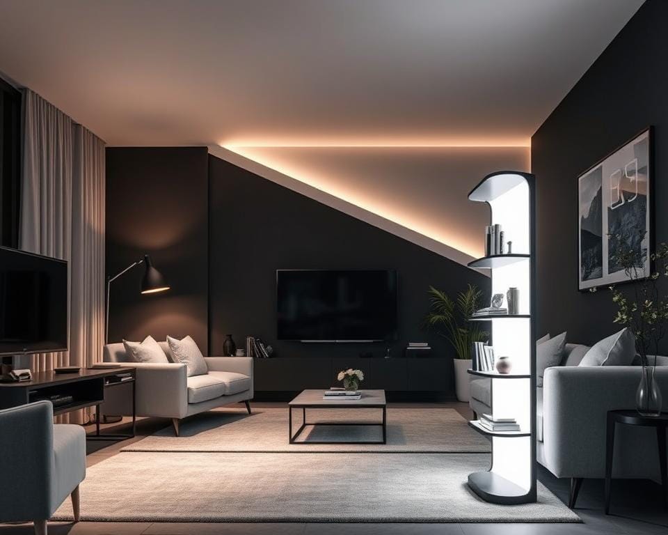 Space-Saving Floor Lamp with Shelves for a Clutter-Free Home
