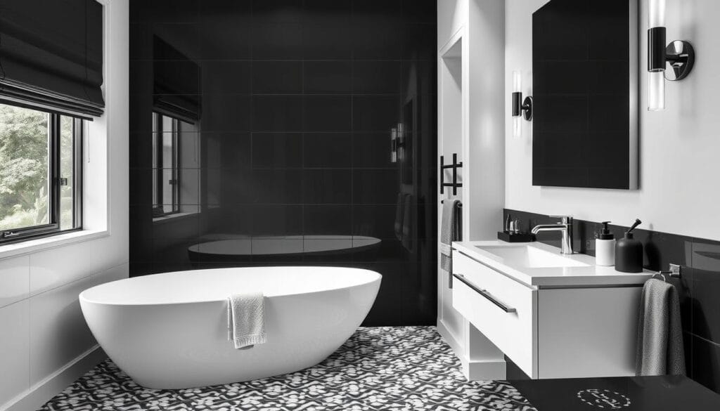 56 Stylish Black and White Bathroom Decor Ideas to Try Today